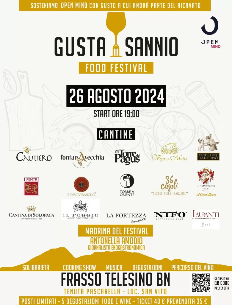 Torna "Gusta Sannio": il Festival che riunisce oltre 20 tra Chef e Pizzaioli per la solidarietà, il 26 agosto 2024 a Frasso Telesino 2 Gusta Sannio Cantine