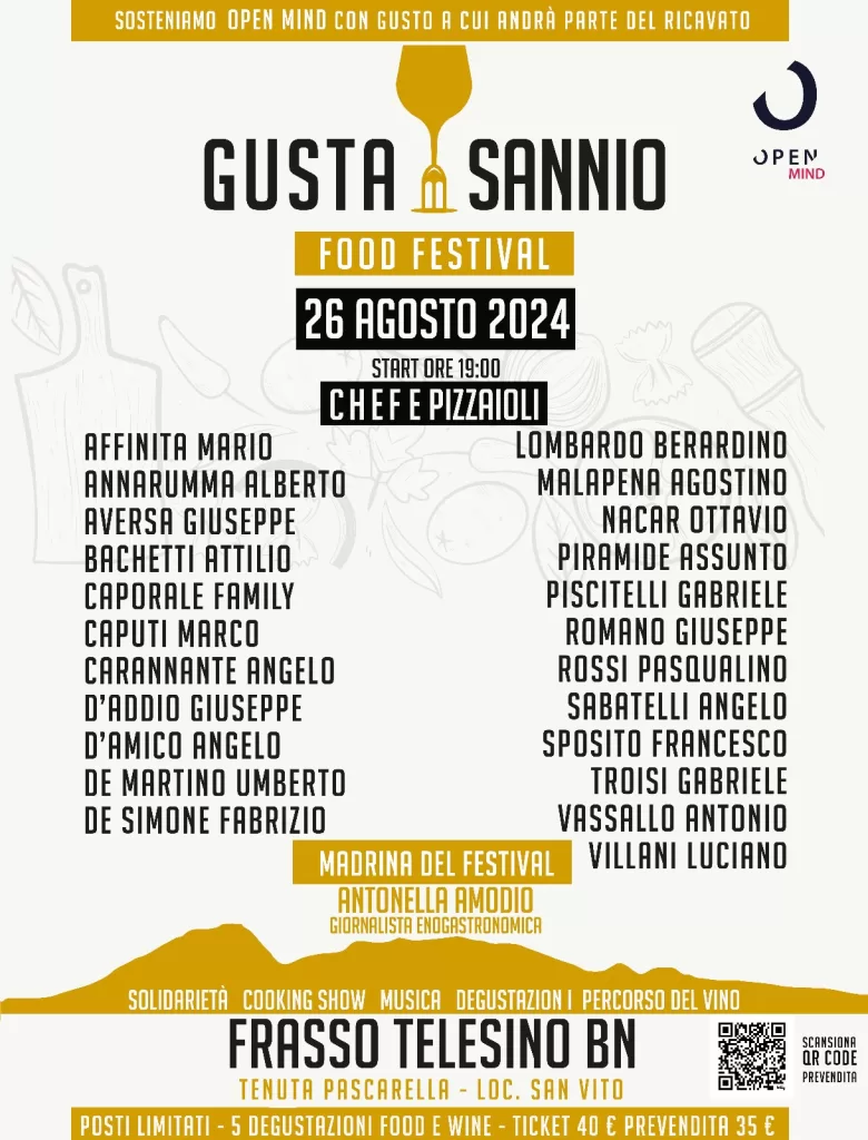 Torna "Gusta Sannio": il Festival che riunisce oltre 20 tra Chef e Pizzaioli per la solidarietà, il 26 agosto 2024 a Frasso Telesino 1 Gusta Sannio Chef