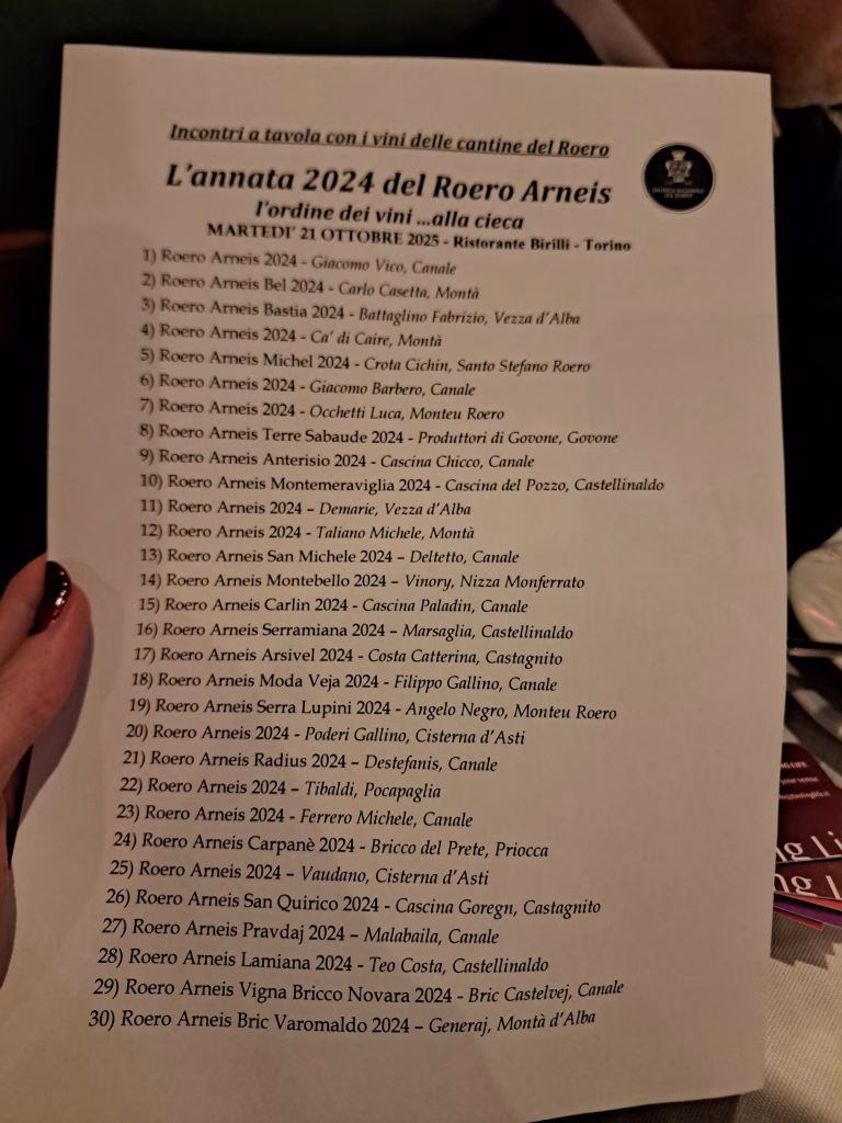 Al Birilli di Torino una serata dedicata al Roero Arneis 2024 con l&rsquo;Enoteca Regionale del Roero