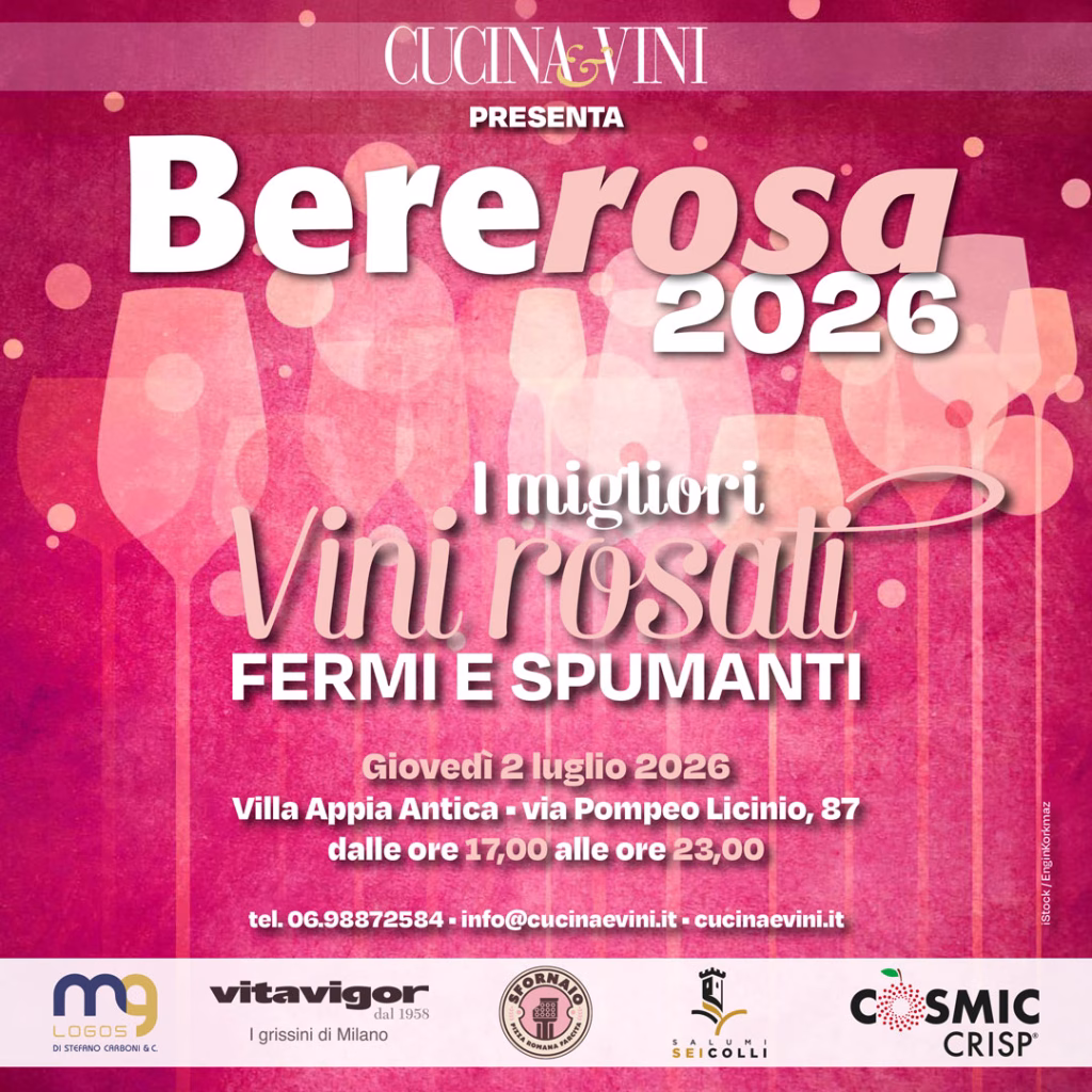 Bererosa torna a Roma il 2 luglio 2026: rosé, mongolfiera e tavole all’aperto a Villa Appia Antica 1 Bererosa torna a Roma il 2 luglio 2026: rosé, mongolfiera e tavole all’aperto a Villa Appia Antica